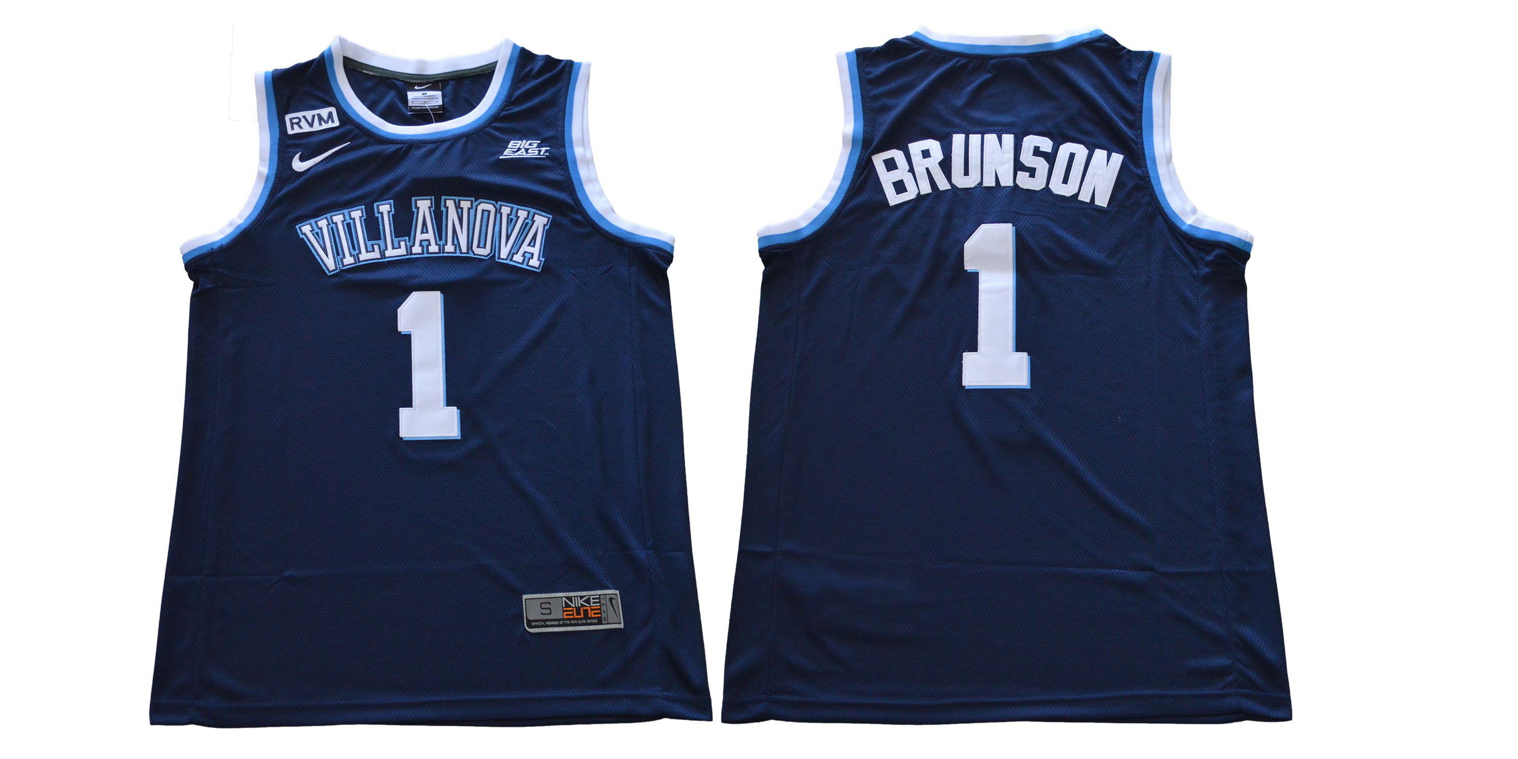 Men Villanova 1 Brunson Blue Nike NCAA Jerseys